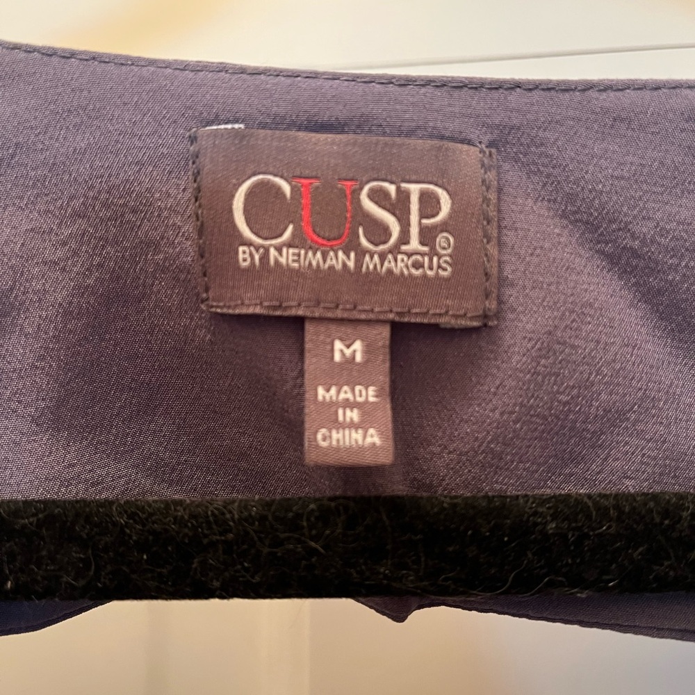 Cusp by Neiman Marcus Blue and Gray Silk Mini Dress - Picture 3 of 10